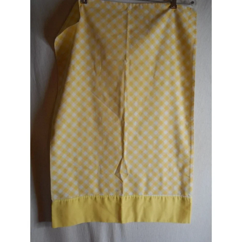 Vintage White Yellow Checked Standard Pillowcase Dantrel Muslin cottage chic